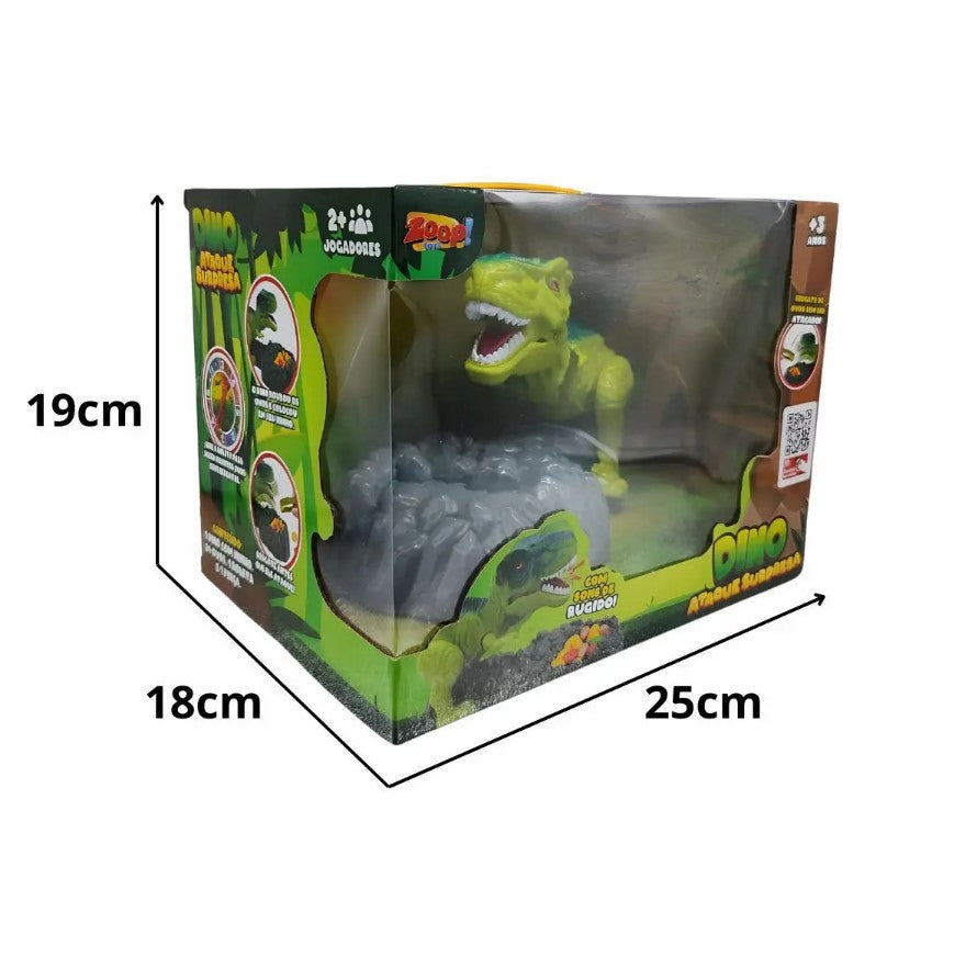 Brinquedo Dino Ataque Surpresa com sons - ZoopToys