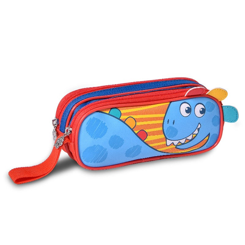 Estojo Duplo Infantil Penal Escolar Dinossauro Clio Pets