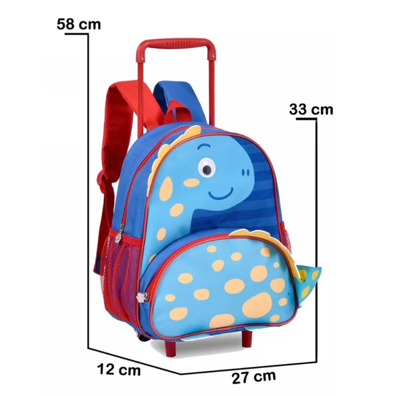 Mochila De Rodinha Infantil Clio Pets Escolar Dino - Clio