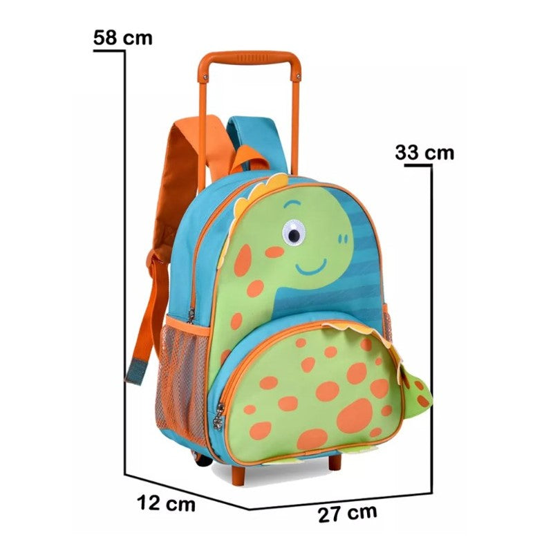 Mochila De Rodinha Infantil Clio Pets Escolar Dino - Clio