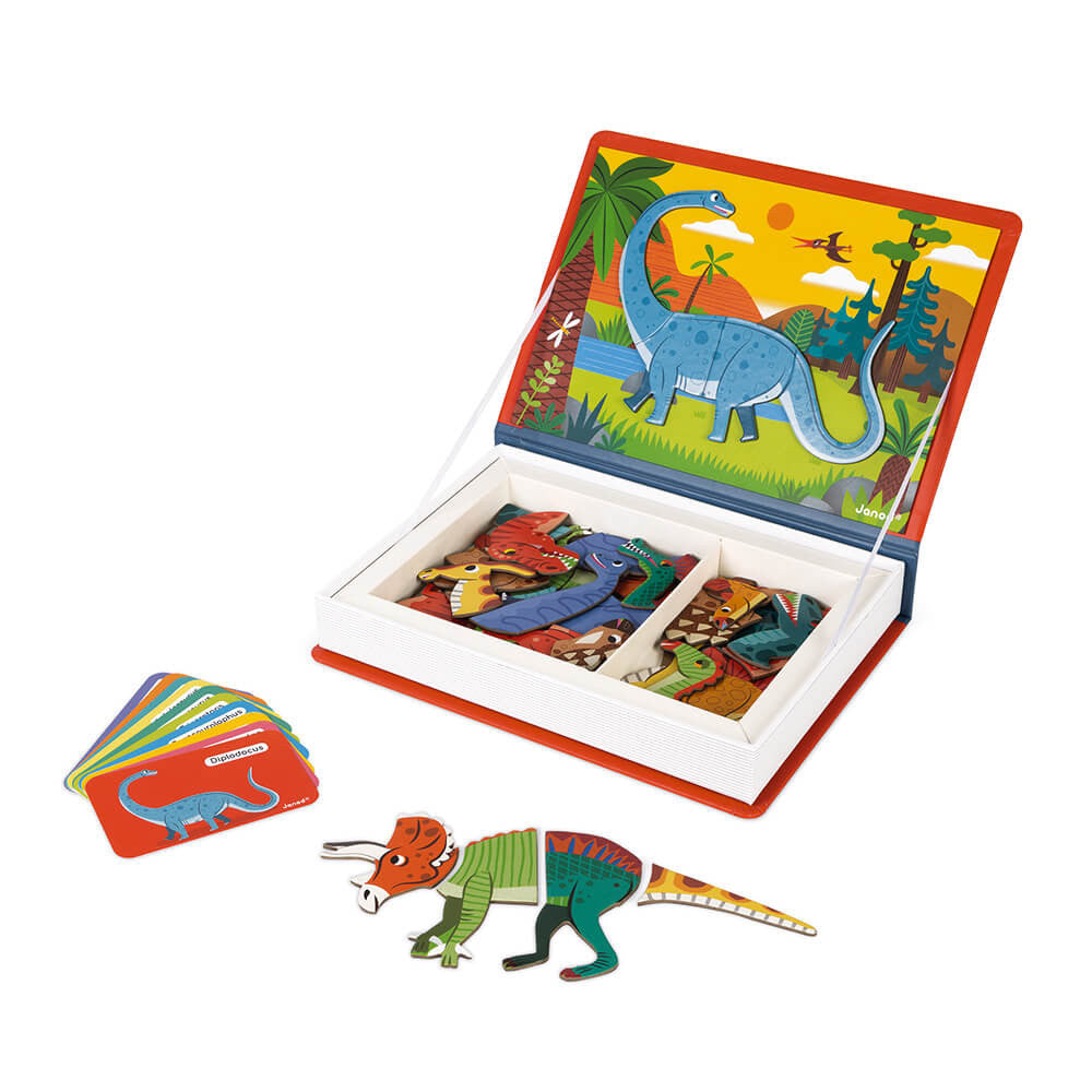 Livro Magnético Misture Dinossauros 50 Peças - Janod