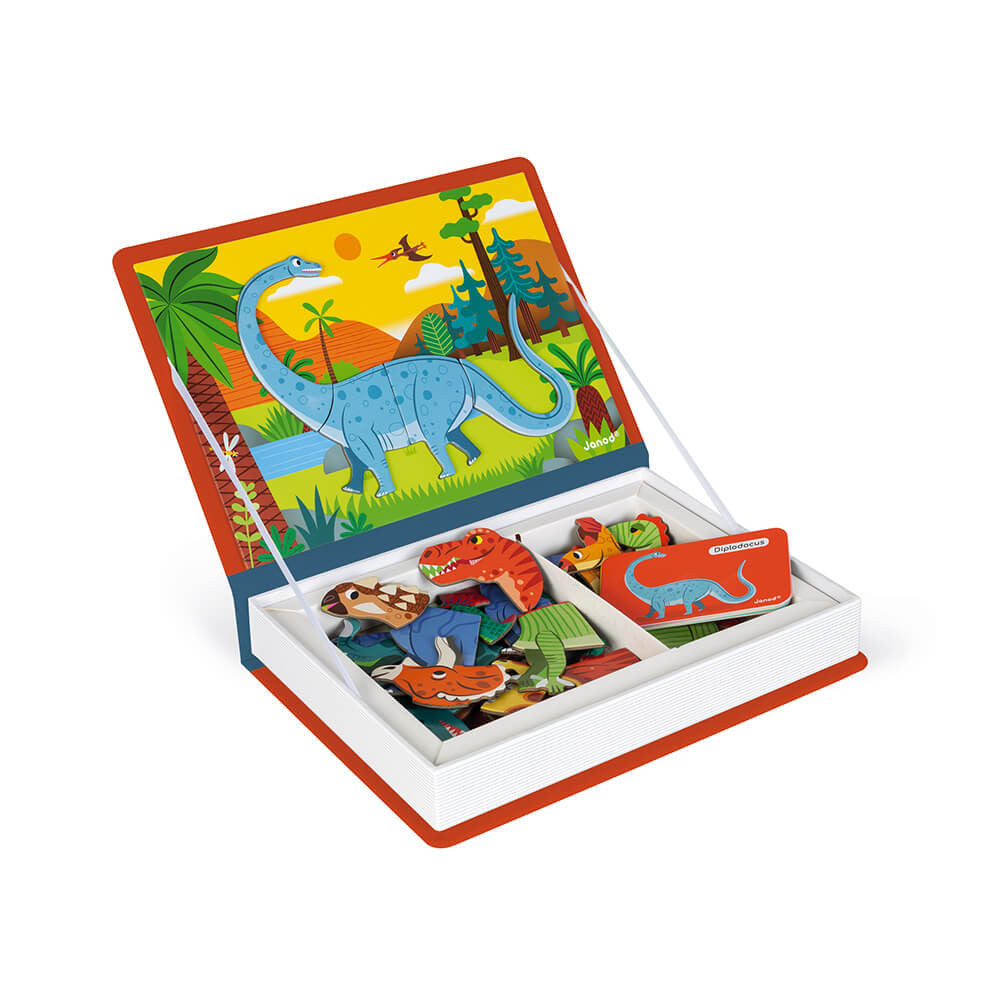 Livro Magnético Misture Dinossauros 50 Peças - Janod