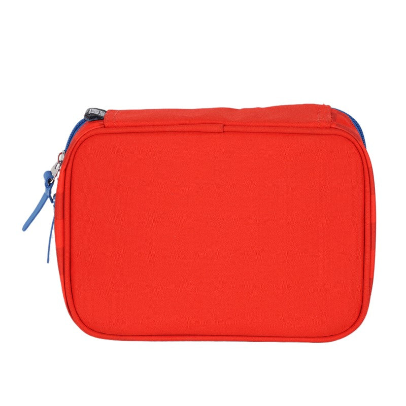 Kit Escolar Super Mario Vermelho e Azul Mochila de Costas + Estojo Box