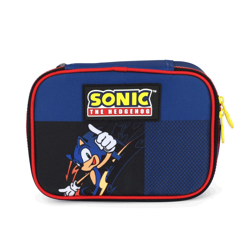 Kit Mochila de Costas + Estojo Sonic the Hedgehog Sonic, Tails e Knuckles - Luxcel