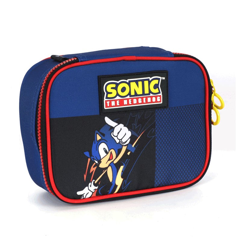 Kit Mochila de Costas + Estojo Sonic the Hedgehog Sonic, Tails e Knuckles - Luxcel