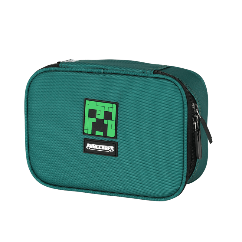 Kit Mochila Escolar de Rodinhas Minecraft Creeper com Lancheira e Estojo - Luxcel