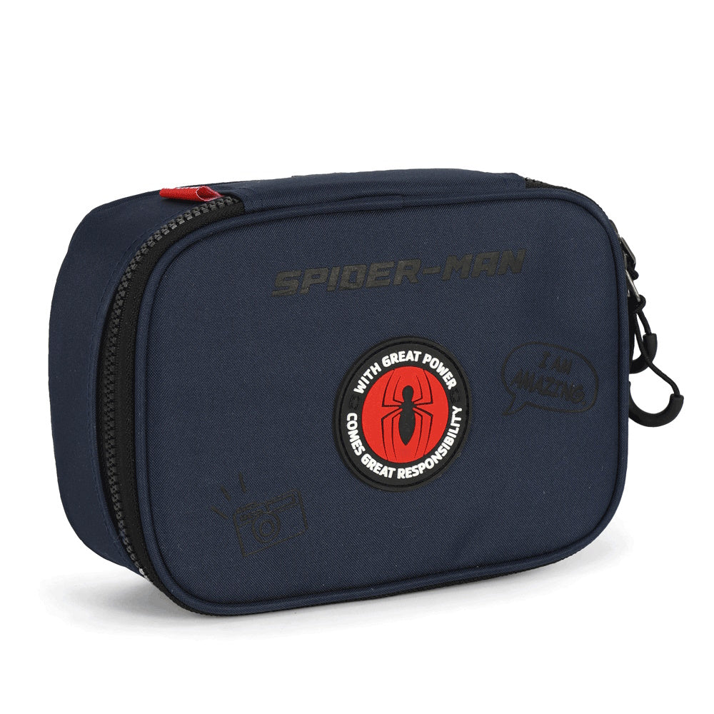 Kit Mochila de Costas e Estojo Spider-Man Azul Marinho - Luxcel