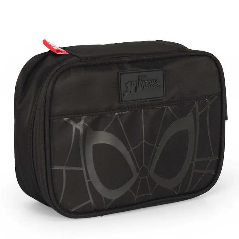 Kit Mochila Escolar com Rodinhas, Lancheira e Estojo Homem-Aranha Black - Luxcel
