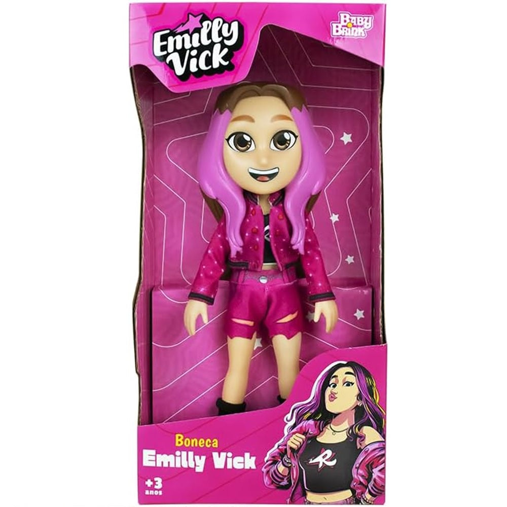 Boneca Emilly Vick Dos Rosa Youtuber Vinil 25cm - Baby Brink