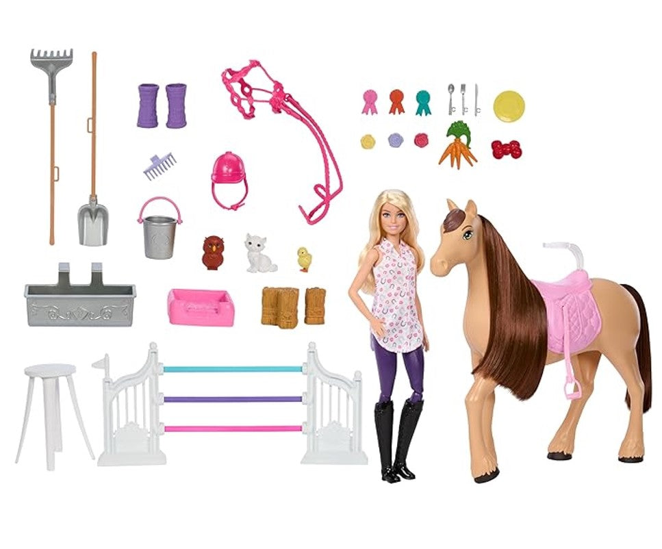 Barbie Conjunto de Estábulo Com Boneca E Cavalo - Mattel