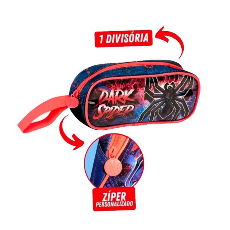 Estojo Simples Infantil Escolar Dark Spider - Clio Style