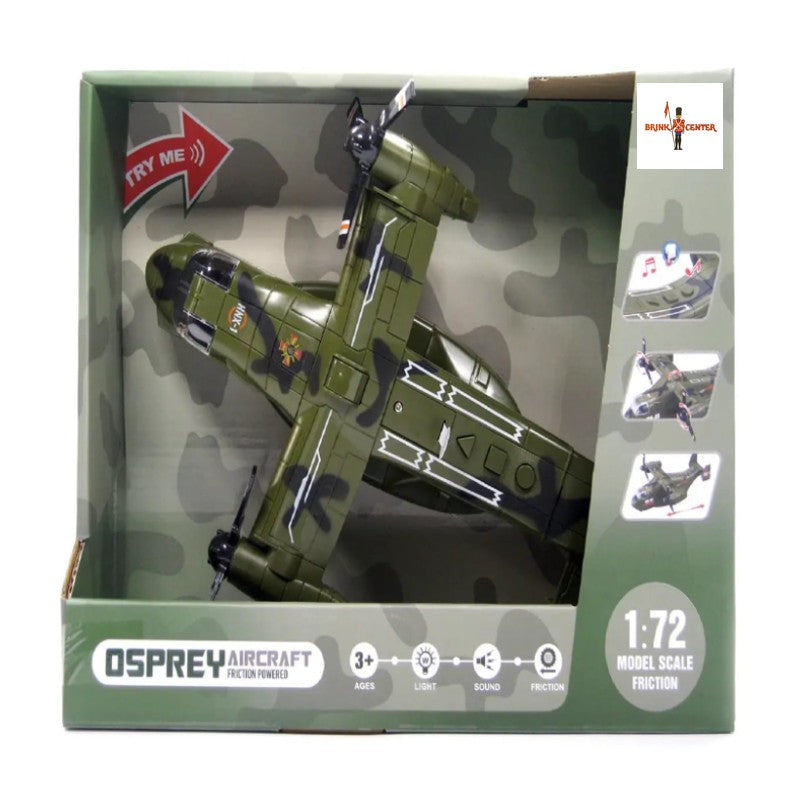 Avião Osprey Sortido Fricção Som e Luz 1:72 - Brink Center