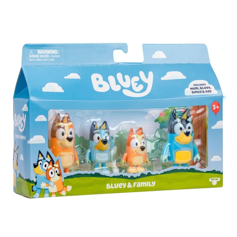Kit com 4 Bonecos Bluey com Família - Candide