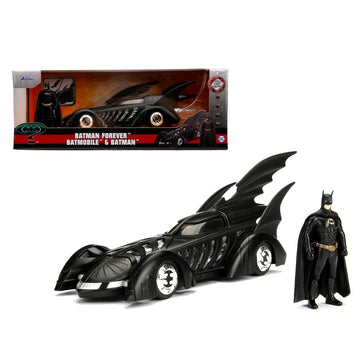 Miniatura Batmóvel Forever com Boneco Filme Clássico 1995 1:24 - Jada