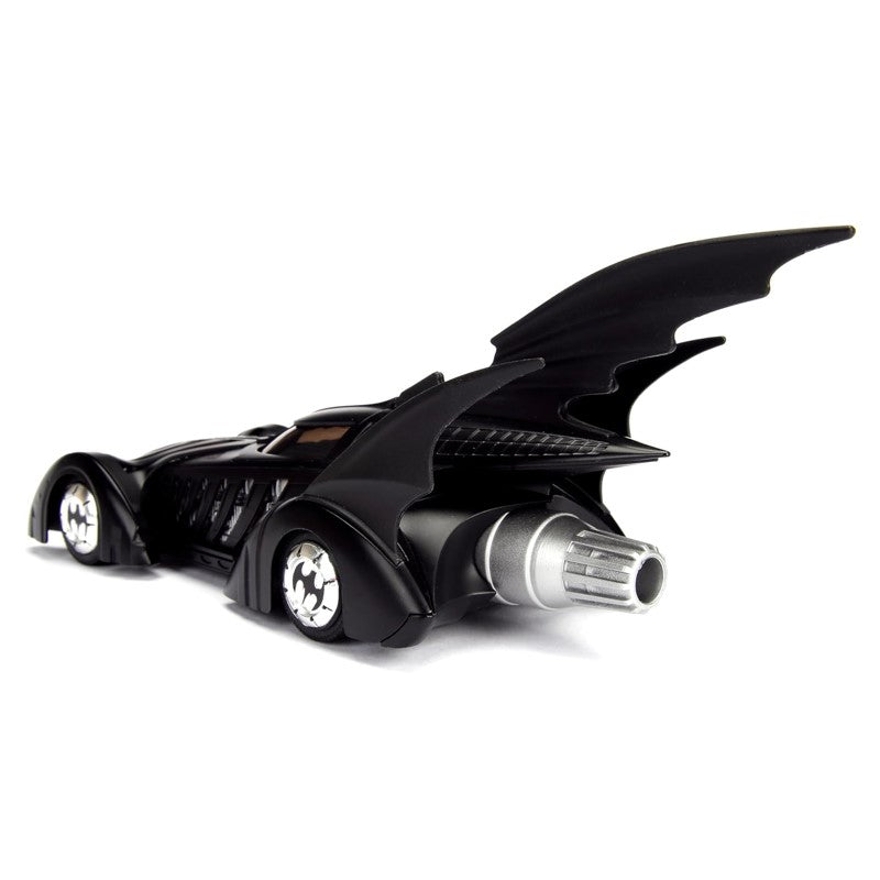 Miniatura Batmóvel Forever com Boneco Filme Clássico 1995 1:24 - Jada