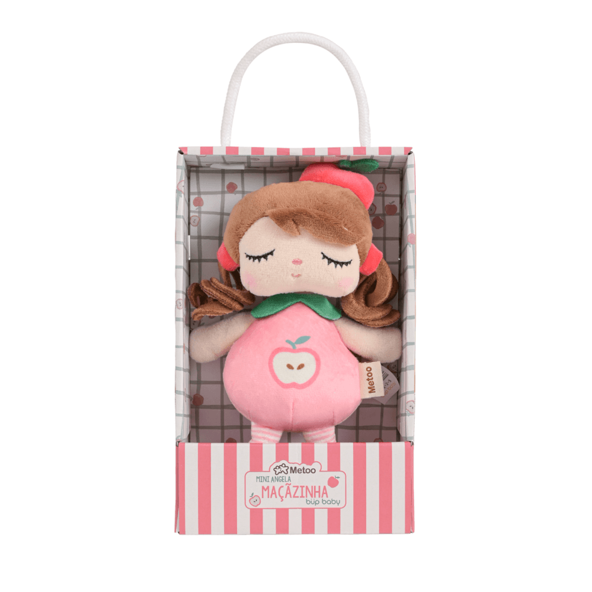 Boneca Com Caixa Mini Angela Frutas Maçãzinha 20cm - Metoo