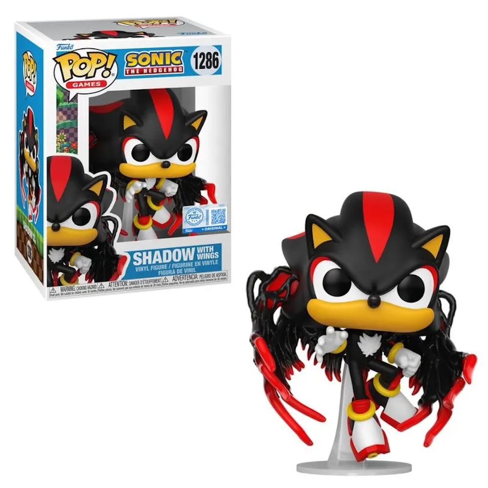 Boneco Funko Pop! Excl Sonic The Hedgehog Shadow com Asas