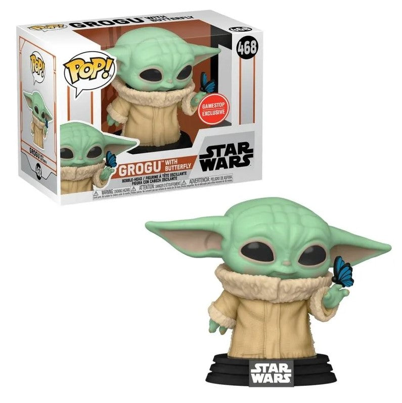 Boneco Funko Pop! Star Wars Mandalorian - Grogu com Borboleta