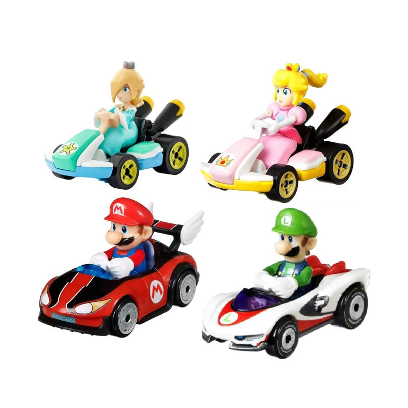 Kit 4 Carrinhos Hot Wheels Mario Kart - Mattel