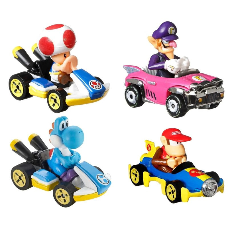 Kit 4 Carrinhos Hot Wheels Mario Kart - Mattel