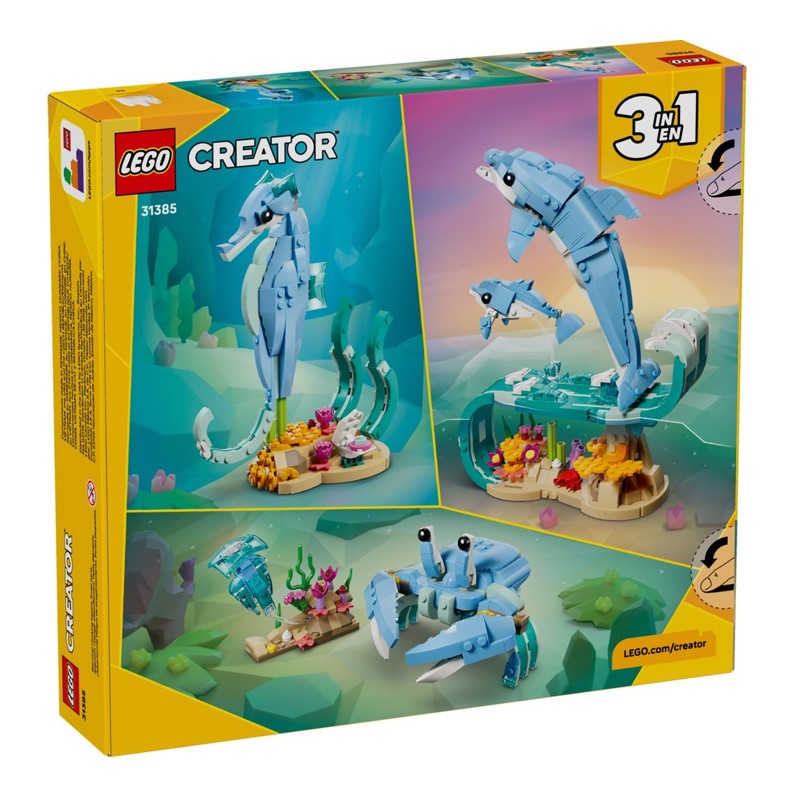 Lego Creator 3 em 1 Animais Marinhos Lindos Golfinhos - 31385