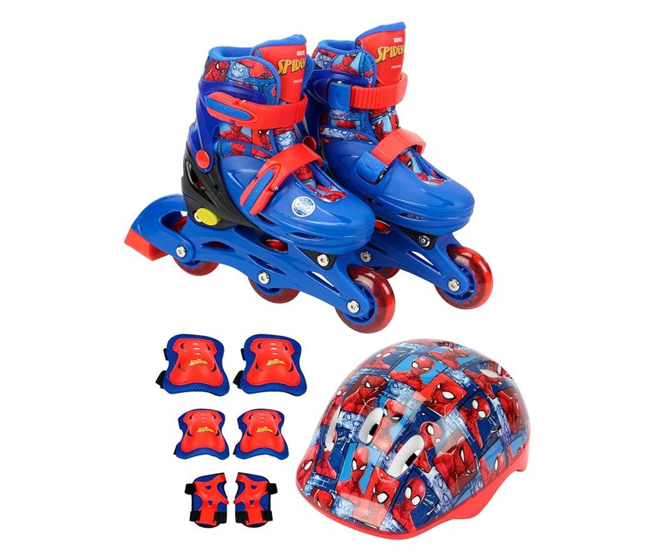 Kit Patins 2 Em 1 4 Rodas Tamanho 32-35 Homem Aranha - Bbr