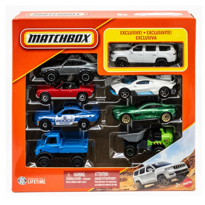 Matchbox Pacote com 8 Veículos de Brinquedos - Mattel