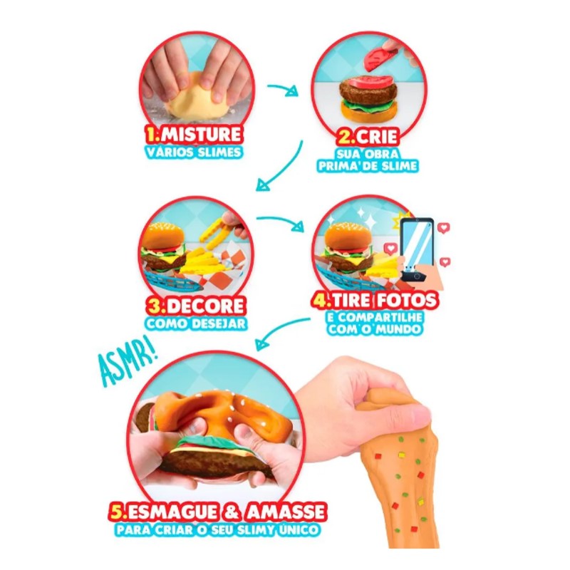 Mini Kit de Slime de Hamburger Slimy DIY Street Food Crush - CANDIDE