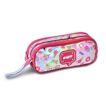 Estojo Duplo Holográfico Happy Magic Escolar Infantil - Clio