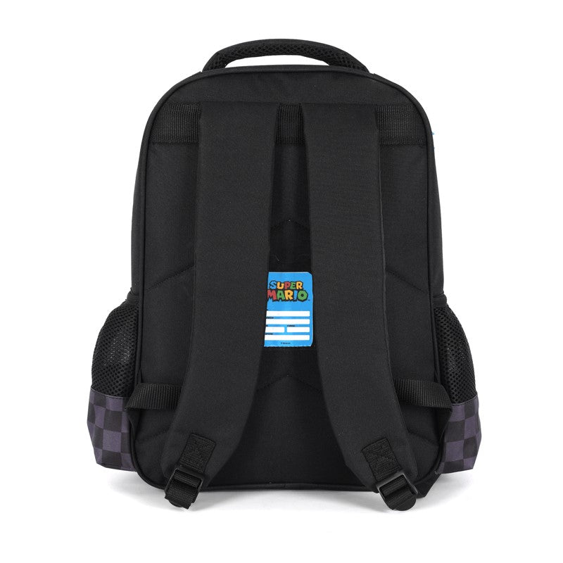 Kit Escolar Super Mario Preto e Azul Mochila de Costas + Estojo Box - Luxcel