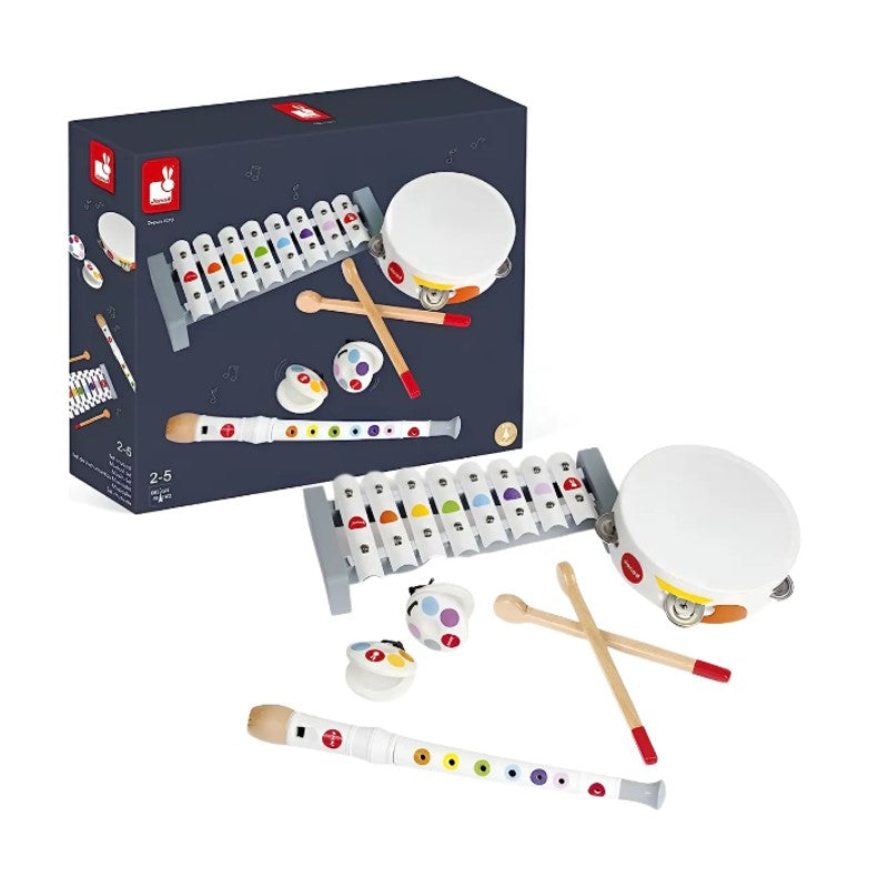 Meu Primeiro Conjuntinho Musical 4 em 1 Confetti em Madeira - Janod