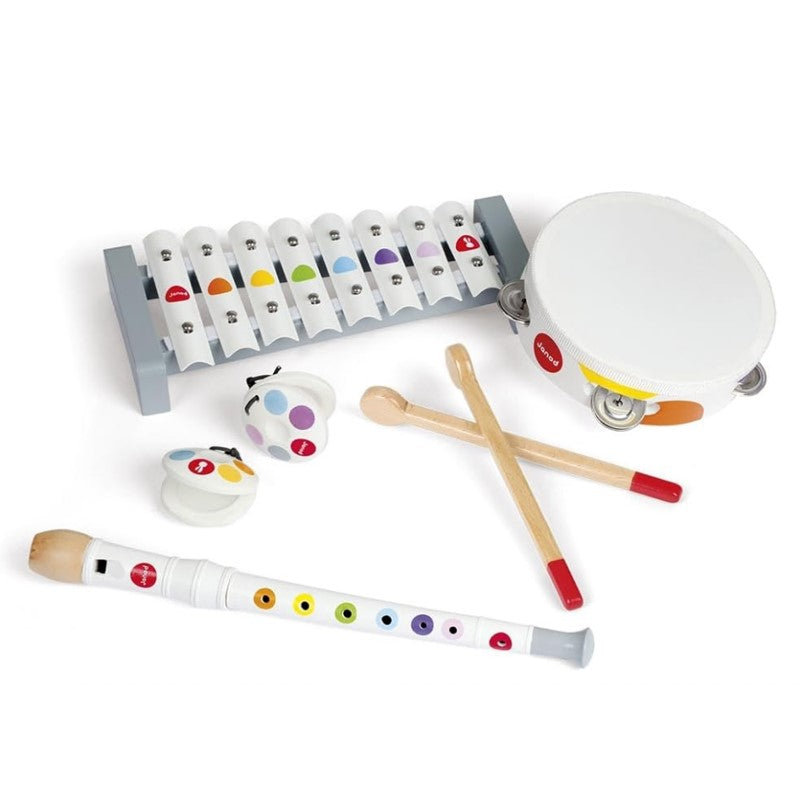 Meu Primeiro Conjuntinho Musical 4 em 1 Confetti em Madeira - Janod