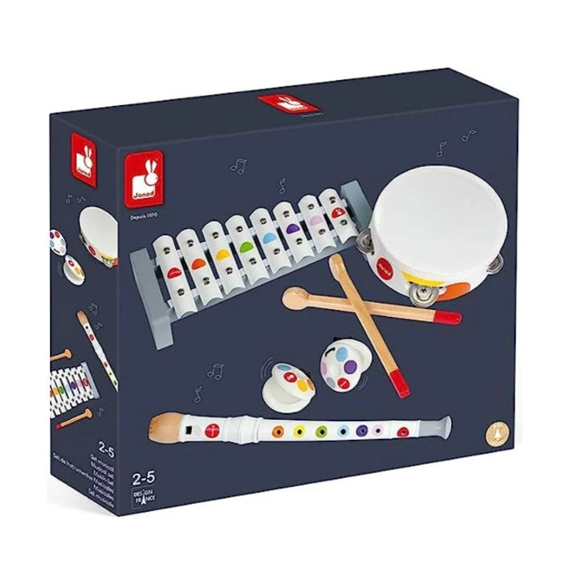 Meu Primeiro Conjuntinho Musical 4 em 1 Confetti em Madeira - Janod