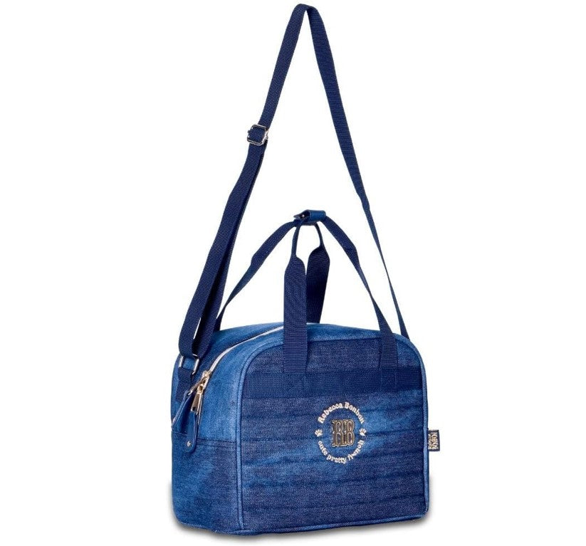 Kit Mochila de Costas e Lancheira Jeans Juvenil Rebecca Bonbon