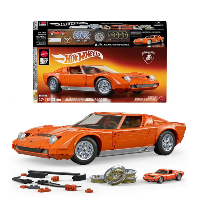 Carro Montável Hot Wheels Brick Shop Lamborghini Miura P400 SV - Mattel
