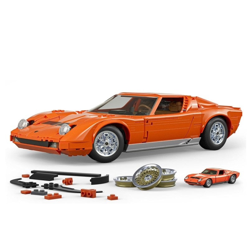 Carro Montável Hot Wheels Brick Shop Lamborghini Miura P400 SV - Mattel