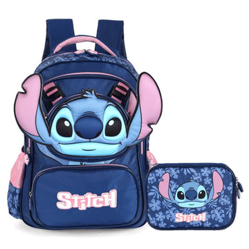 Kit Mochila 2 em 1 Stitch com Bolsinha Acoplada + Estojo - Luxcel