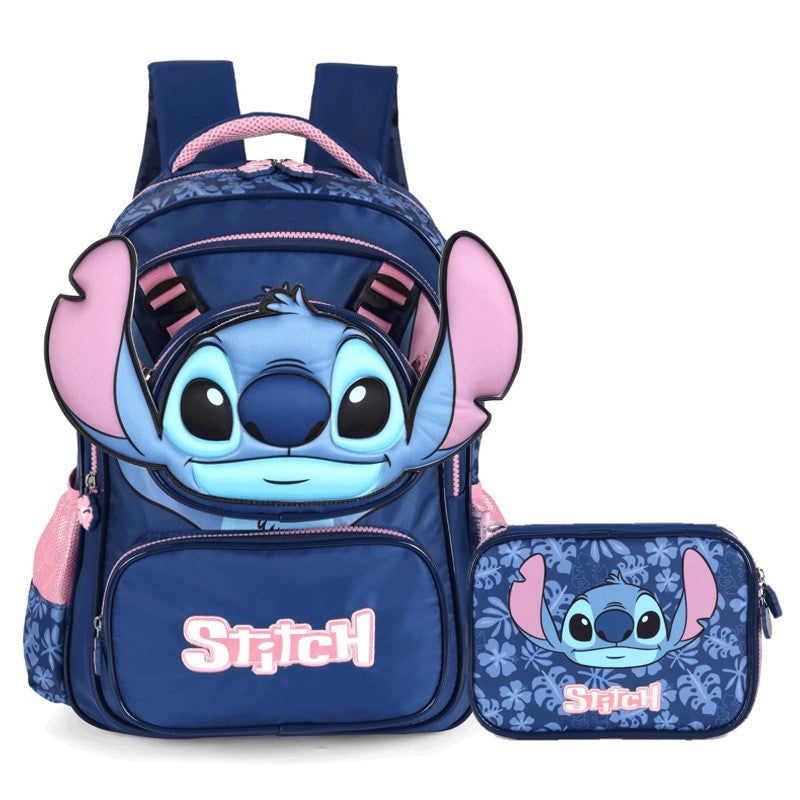 Kit Mochila 2 em 1 Stitch com Bolsinha Acoplada + Estojo - Luxcel