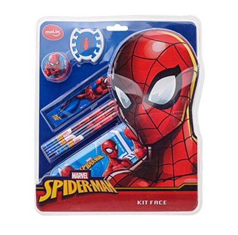 Kit Escolar Face Homem Aranha 7 Peças - Molin