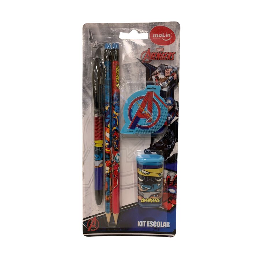 Kit Escolar Avengers 5 Peças - Molin