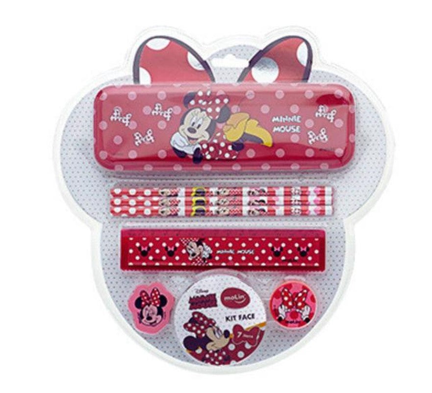 Kit Escolar Face Minnie Mouse 7 Peças - Molin