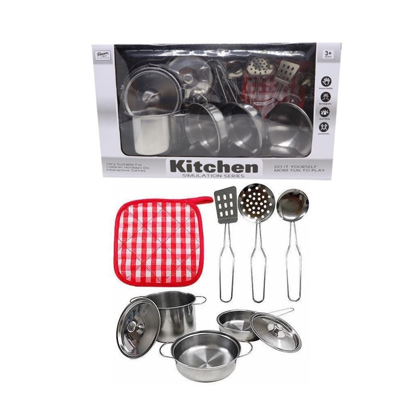 Kit Panelinhas Infantil Inox Divertido - Shiny Toys