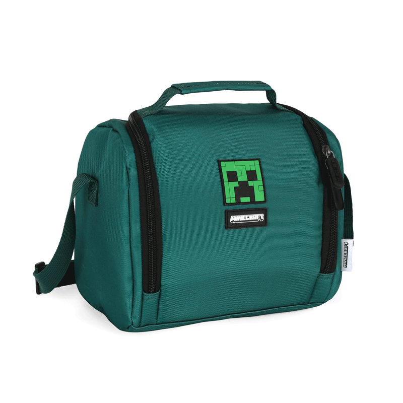 Kit Mochila Escolar de Rodinhas Minecraft Creeper com Lancheira e Estojo - Luxcel