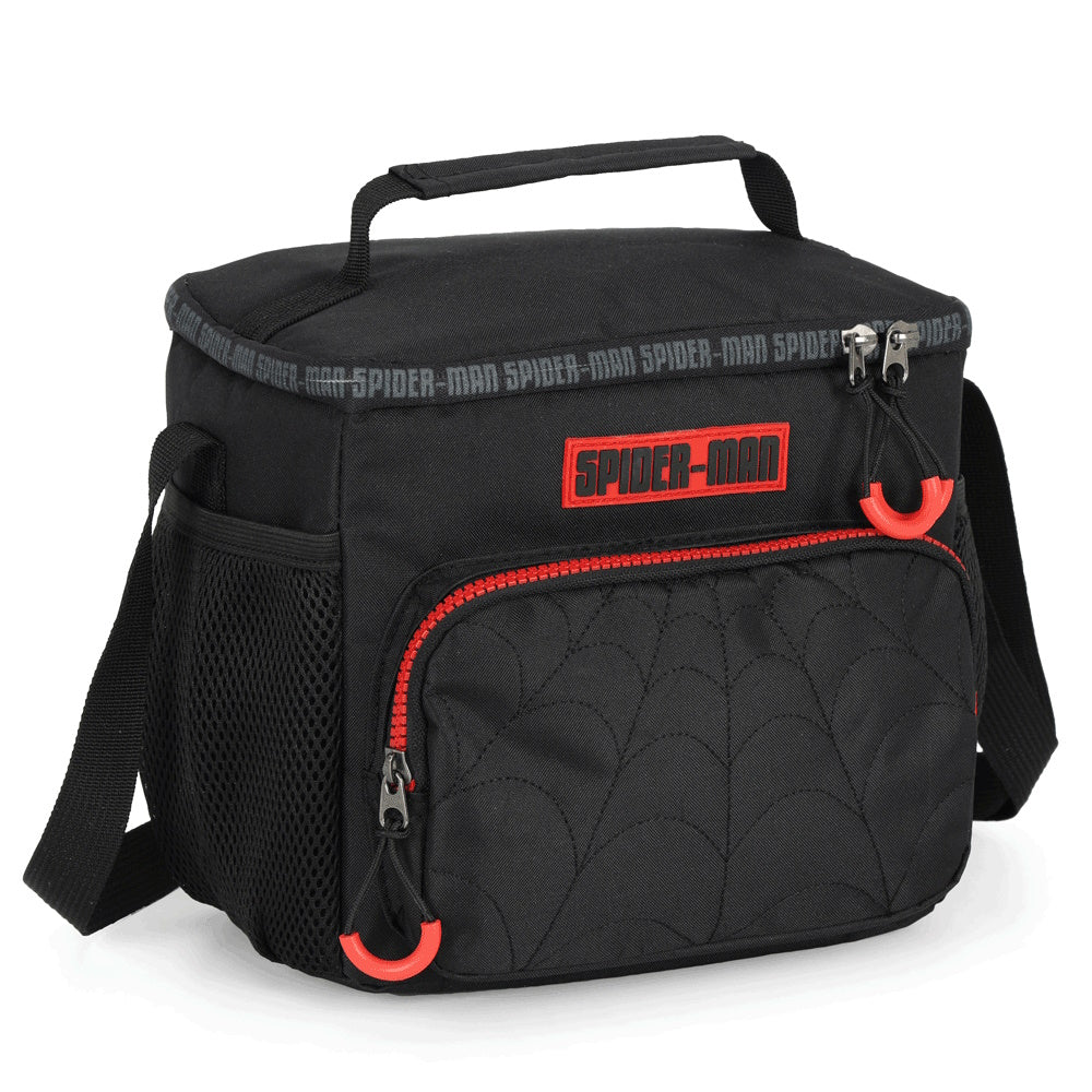 Kit Escolar Spider-Man Mochila de Rodinhas, Lancheira e Estojo Black & Red - Luxcel