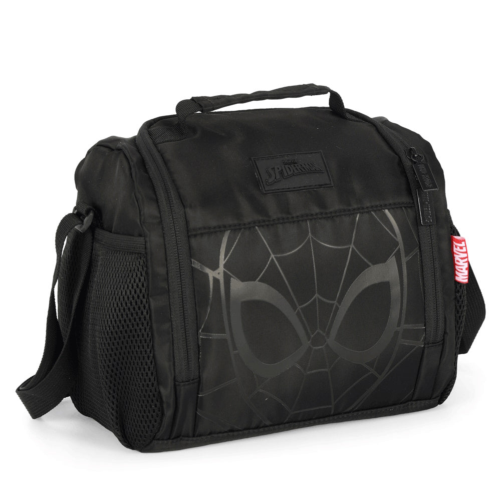 Kit Mochila Escolar com Rodinhas, Lancheira e Estojo Homem-Aranha Black - Luxcel