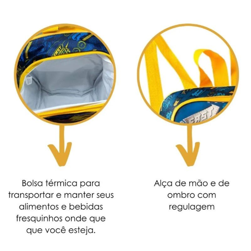 Lancheira Térmica Infantil Fast Machine Carros - Clio