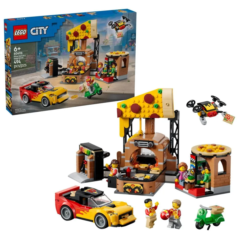 Lego City Experiência de entrega de pizza com veículos - 60496