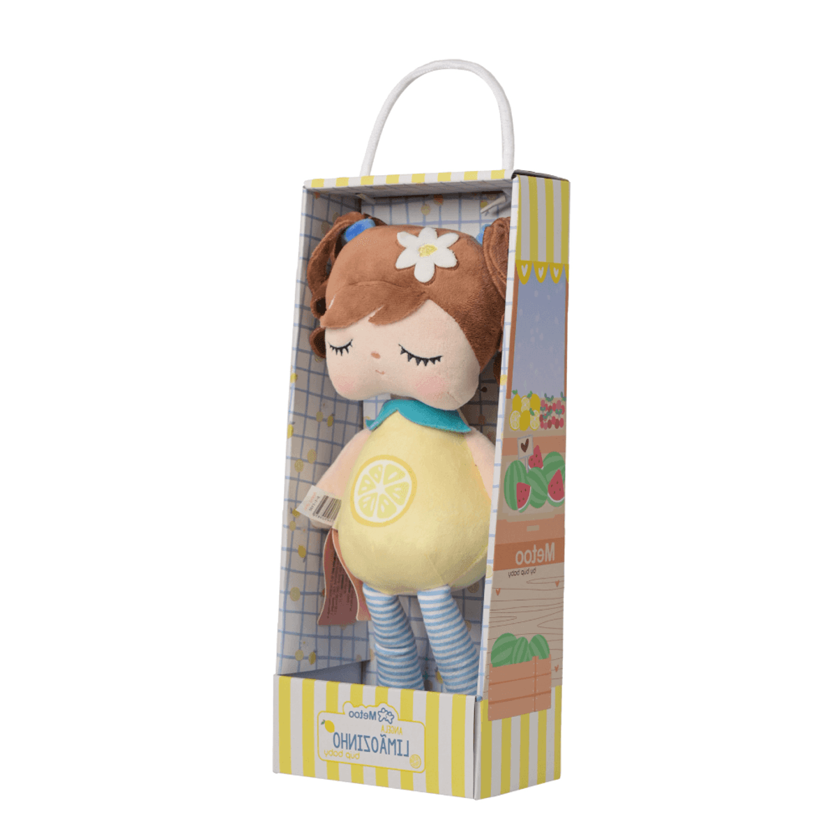 Boneca Com Caixa Angela Frutas Limãozinho 33cm - Metoo