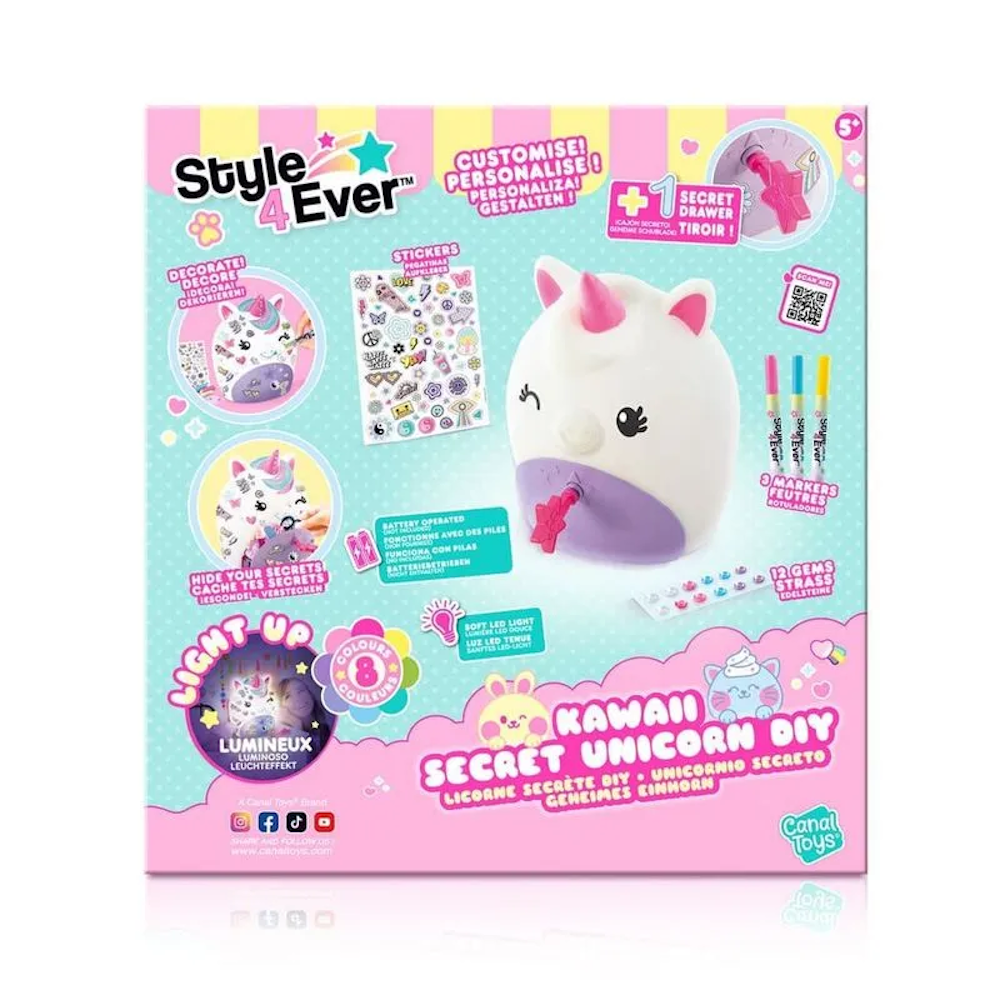 Luminária Unicórnio com Gaveta Secreta - Fun Divirta-se