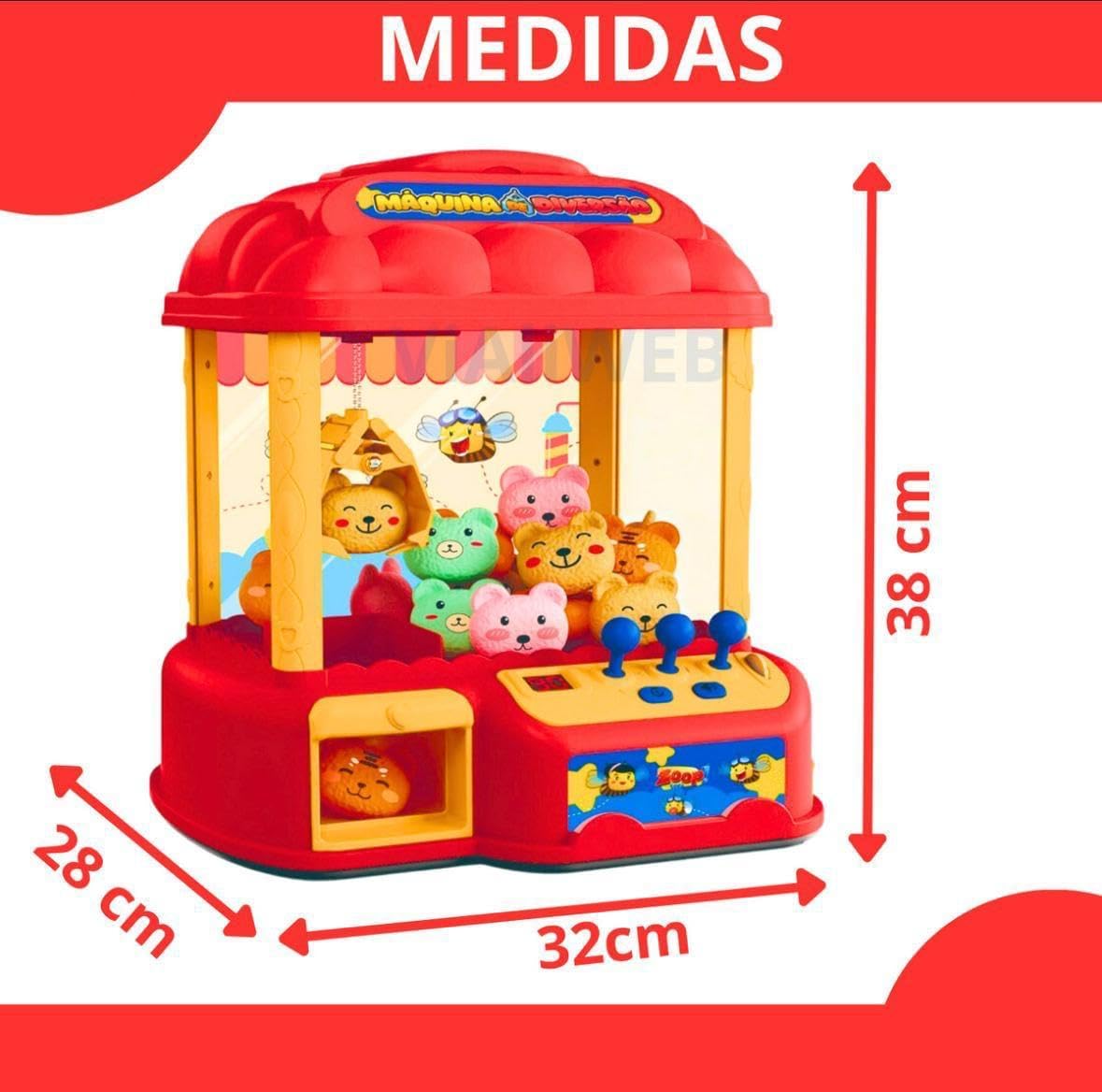 Máquina Grande de Pegar Ursinhos e Bolinhas - Zoop Toys